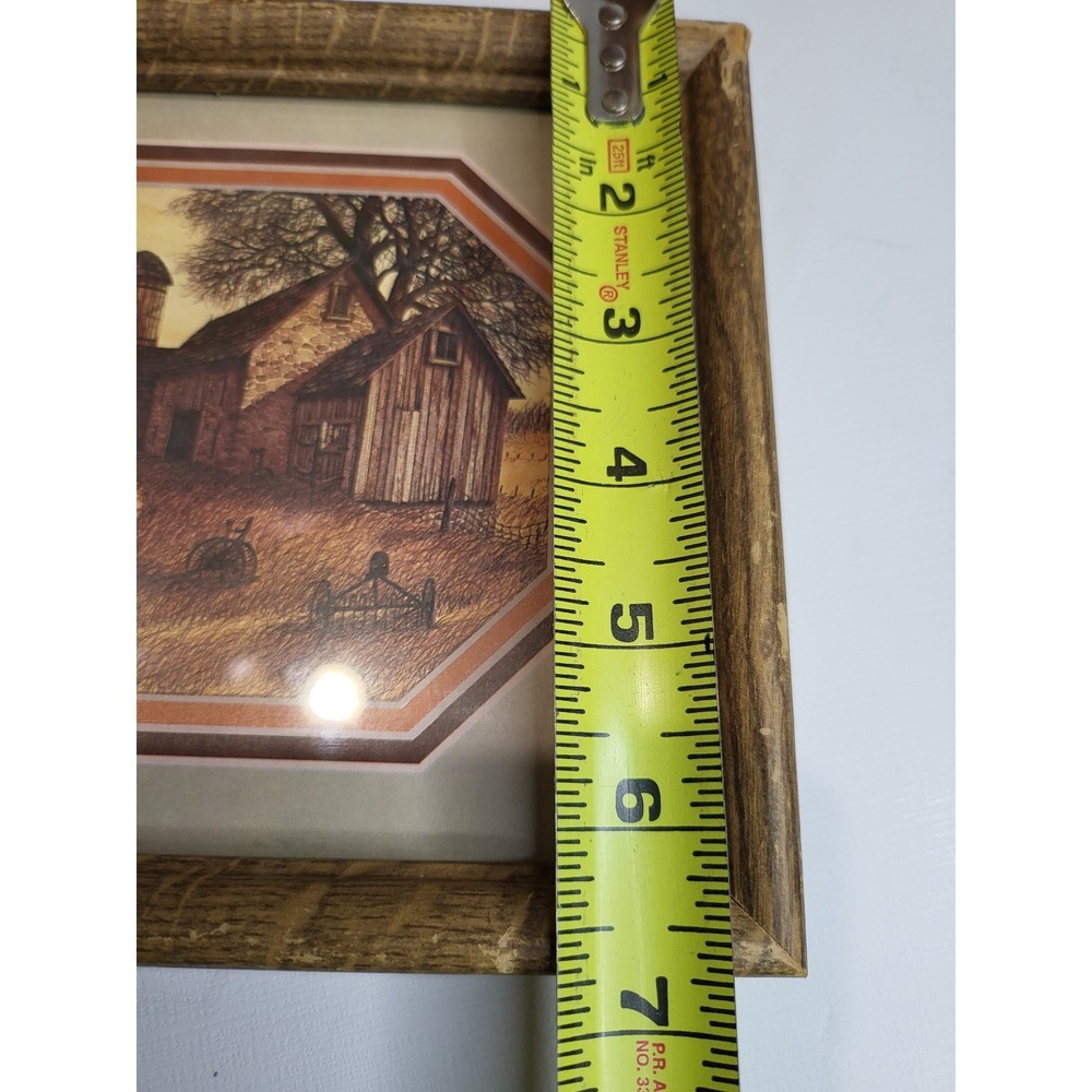 Vintage Arthur A Kaplan Country Farm Landscape Framed Prints Set of 2 Rustic 7x9 - Picture 8 of 9